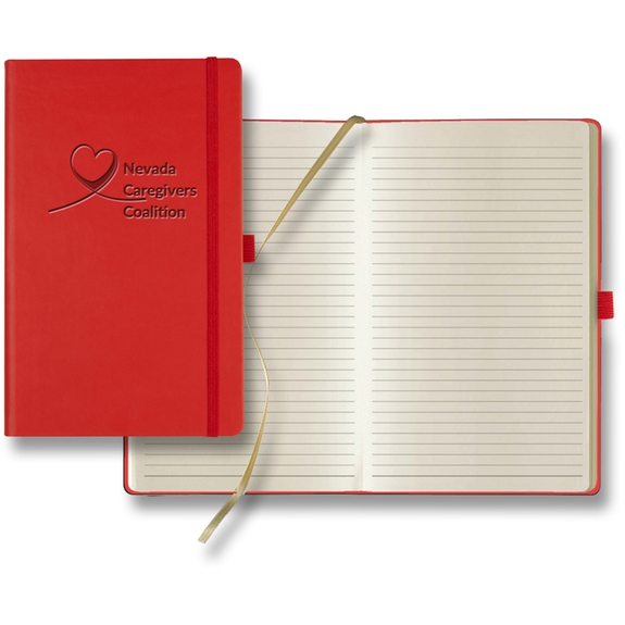 Red - Tucson Medium Promotional Ivory Paper Journal - 5.25"w x 8.375"h