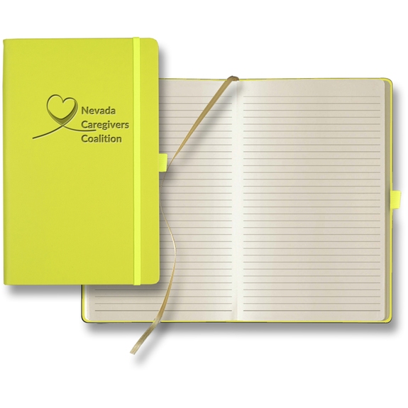Lime Green - Tucson Medium Promotional Ivory Paper Journal - 5.25"w 8.375"h