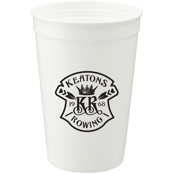 White - Solid Promotional Stadium Cup - 16 oz.