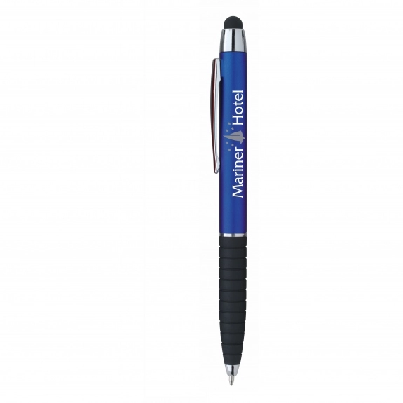 Blue - Metallic Cool Grip Promotional Stylus Pen