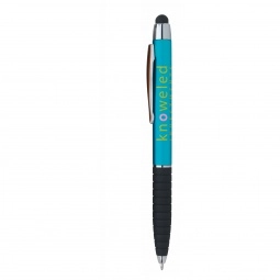 Turquoise - Metallic Cool Grip Promotional Stylus Pen
