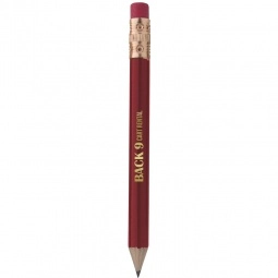 Round Wooden Custom Golf Pencil w/ Eraser
