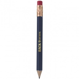 Dark Blue Round Wooden Custom Golf Pencil w/ Eraser