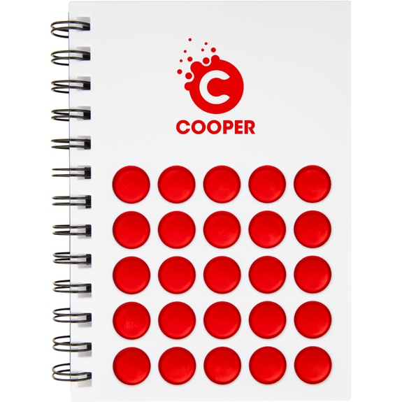 Red Push Pop Bubble Custom Spiral Notebook - 5.25"w x 7"h