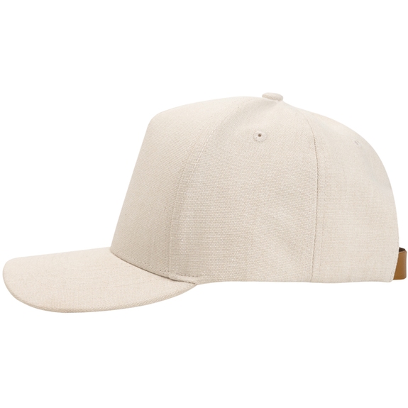 Side AWARE Custom Branded Recycled Cotton Cap w/ Leatherette Backstrap