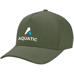 Olive AWARE Custom Branded Recycled Cotton Cap w/ Leatherette Backstrap