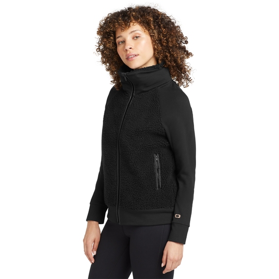 Side OGIO&#174; Luuma Sherpa Full Zip Custom Fleece - Women's