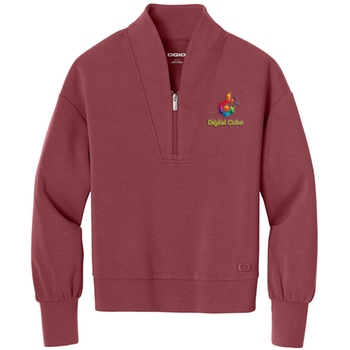 Soft ruby OGIO&#174; Transcend Custom 1/4-Zip Sweatshirt - Women's