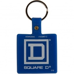Blue Square Soft Custom Key Tags