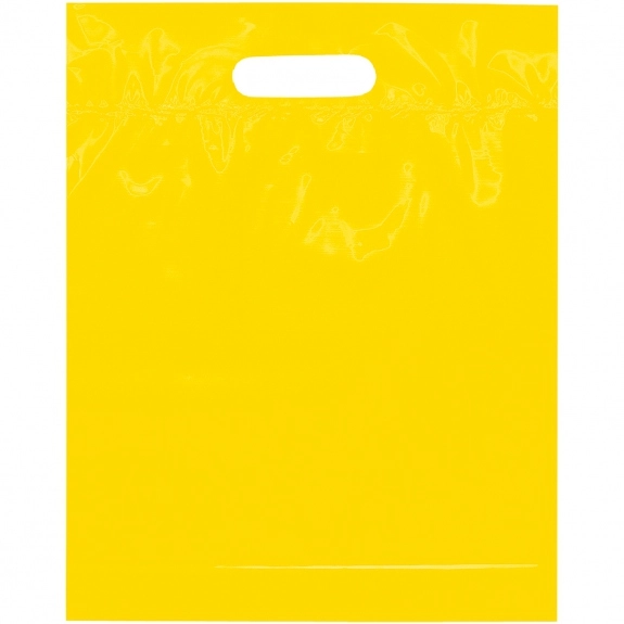 Yellow Die Cut Handle Promotional Plastic Bag 