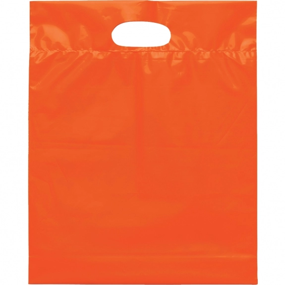 Orange Die Cut Handle Promotional Plastic Bag 