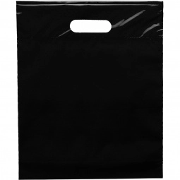 Black Die Cut Handle Promotional Plastic Bag 