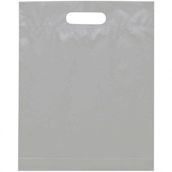 Grey Die Cut Handle Promotional Plastic Bag 