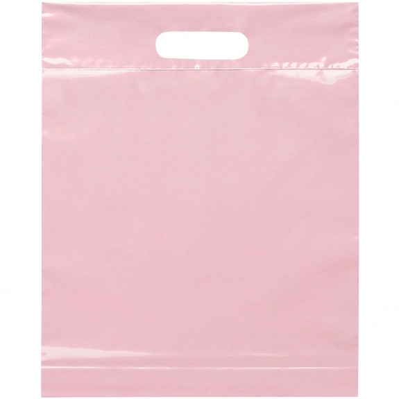 Pink Die Cut Handle Promotional Plastic Bag 