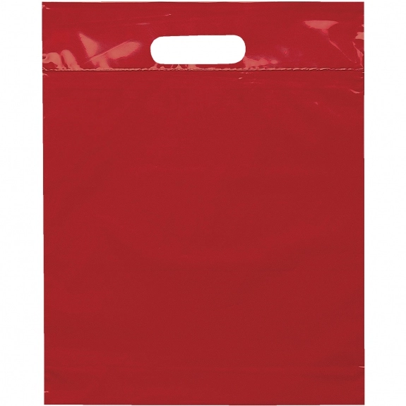 Red Die Cut Handle Promotional Plastic Bag 