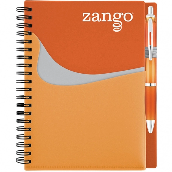 Translucent Orange Pocket Buddy New Wave Custom Notebook - 6"w x 7-1/8"h