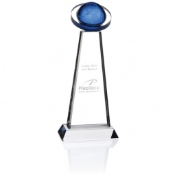 Clear&Blue Jaffa Blue Orb Crystal Custom Award