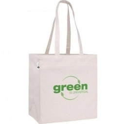 Natural Natural Recycled Cotton Promotional Tote - 12.5"w x 14"h x 8.5"d