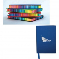 Royal Blue Rainbow Edge Lined Custom Journals - 4"w x 5.75"h