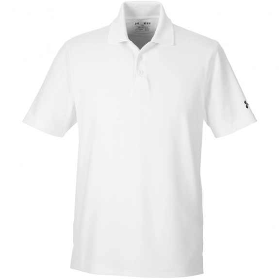 White Under Armour Corp Performance Custom Polo Shirts