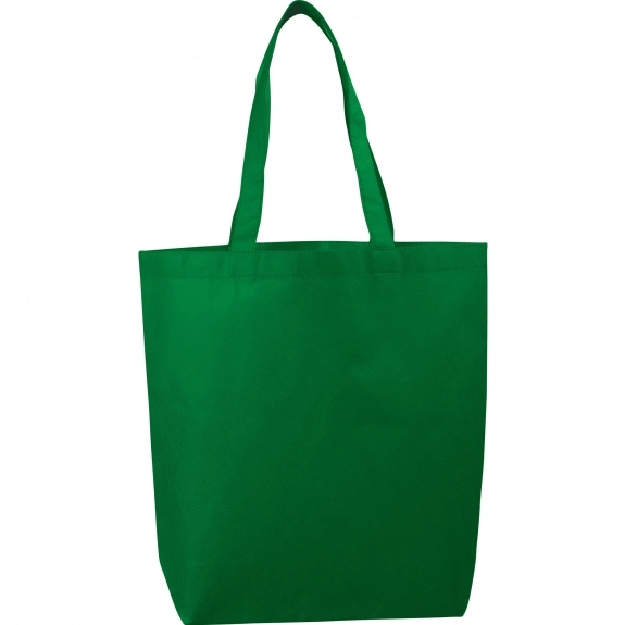 Green Reusable Non-Woven Custom Tote Bag - 13.5"w x 15"h x 4.25"d