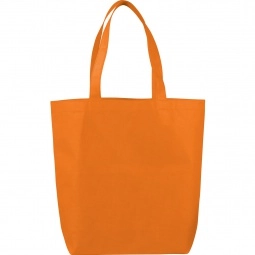 Orange Reusable Non-Woven Custom Tote Bag - 13.5"w x 15"h x 4.25"d