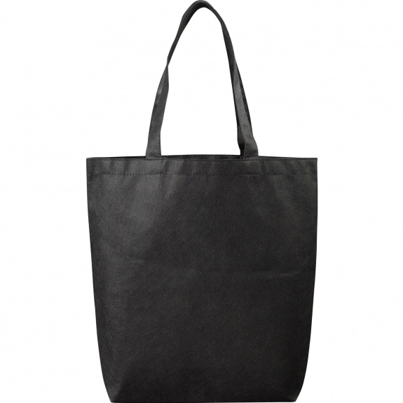 Black Reusable Non-Woven Custom Tote Bag - 13.5"w x 15"h x 4.25"d