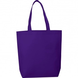 Purple Reusable Non-Woven Custom Tote Bag - 13.5"w x 15"h x 4.25"d