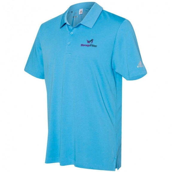 Light Blue Adidas Cotton Blend Sport Custom Polo Shirt