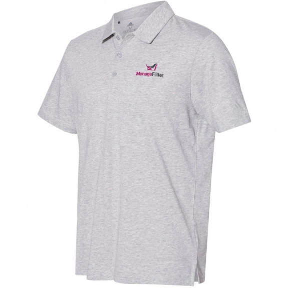 Medium Grey Heather Adidas Cotton Blend Sport Custom Polo Shirt