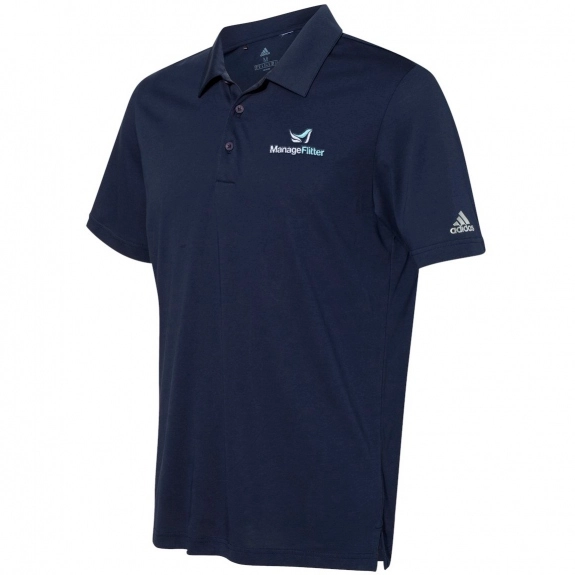 Navy Blue Adidas Cotton Blend Sport Custom Polo Shirt