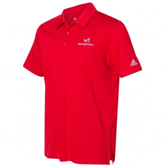 Power Red Adidas Cotton Blend Sport Custom Polo Shirt