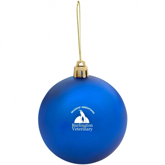 Blue Shatter-Resistant Round Ornament w/ Custom Window Box