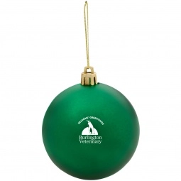 Green Shatter-Resistant Round Ornament w/ Custom Window Box