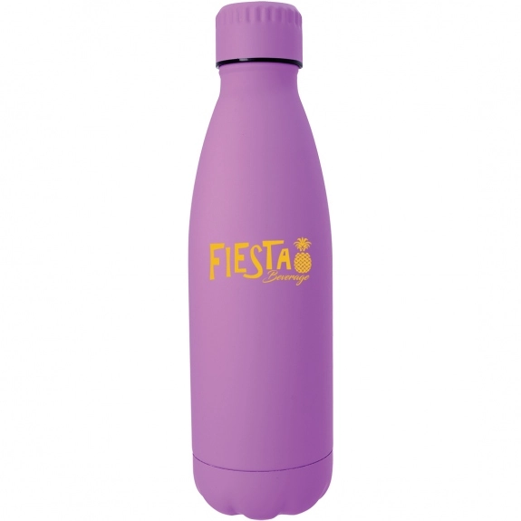 Lilac - Rubberized Stainless Steel Promotional Bottle - 16 oz.