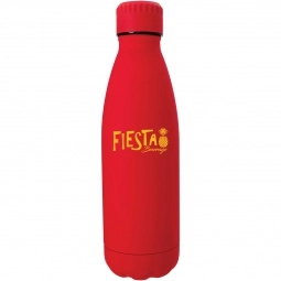 Red - Rubberized Stainless Steel Promotional Bottle - 16 oz.