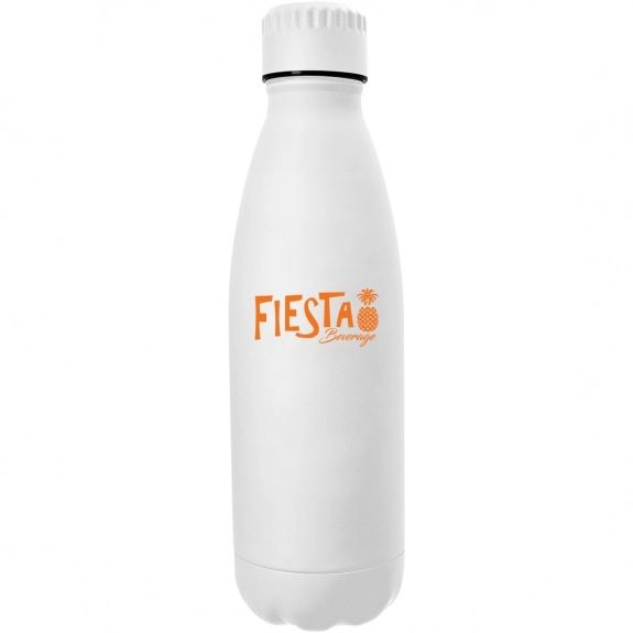 White - Rubberized Stainless Steel Promotional Bottle - 16 oz.