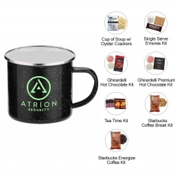 Promotional 16 oz. Stainless Steel Speckled Camping Mug Custom Gift Set w/ Seven Gift Combo Options with Logo