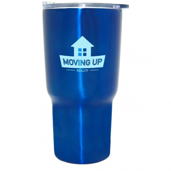 Blue Vacuum Insulated Stainless Steel Tapered Custom Tumbler - 20 oz.