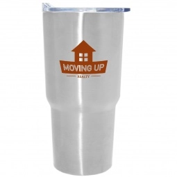 Silver Vacuum Insulated Stainless Steel Tapered Custom Tumbler - 20 oz.
