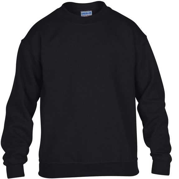Black Gildan&#174; Crewneck Logo Sweatshirt - Youth - Colors