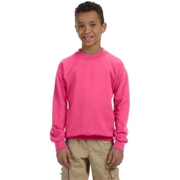 Safety Pink Gildan&#174; Crewneck Logo Sweatshirt - Youth - Colors