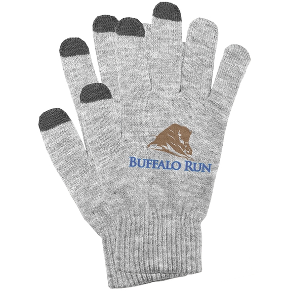 Grey - Full Color Touch Screen Custom Imprinted Gloves