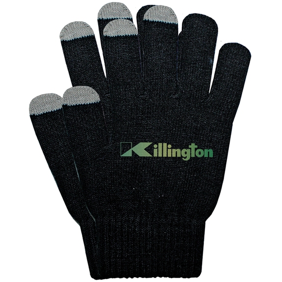 Black - Full Color Touch Screen Custom Imprinted Gloves