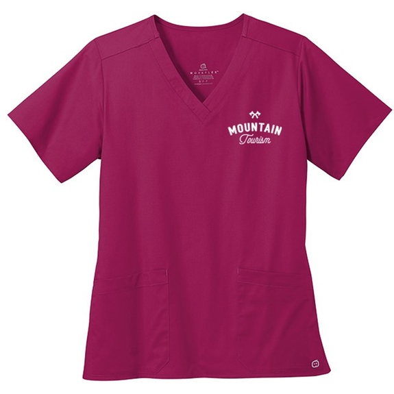 Wine - WonderWink&#174; WorkFlex&#153; Custom V-Neck Top - Women's
