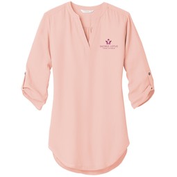 Rose quartz Port Authority&#174; 3/4 Sleeve Custom Tunic Blouse - Women's