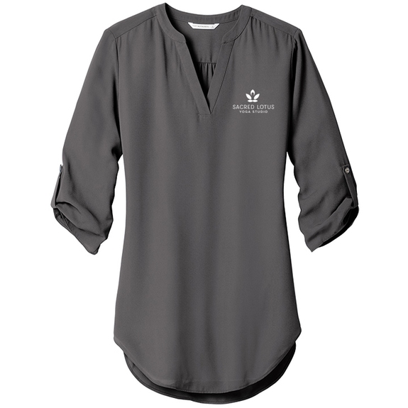 Sterling grey Port Authority&#174; 3/4 Sleeve Custom Tunic Blouse - Women's