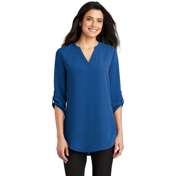 Front Port Authority&#174; 3/4 Sleeve Custom Tunic Blouse - Women's