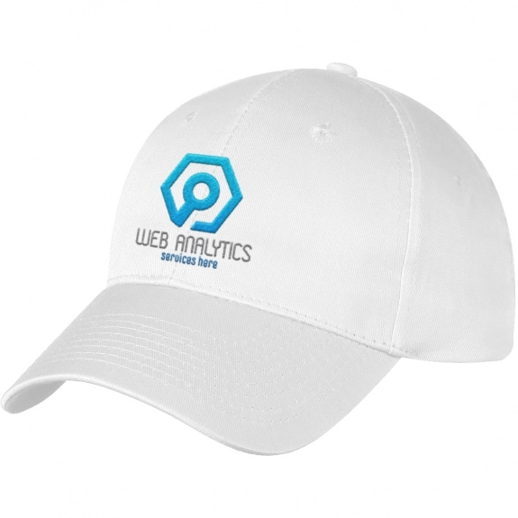 White Structured Custom Baseball Caps w/ Medium Profile