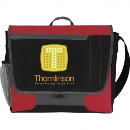 Red Atchison Tri-Pocket Promotional Messenger Bag